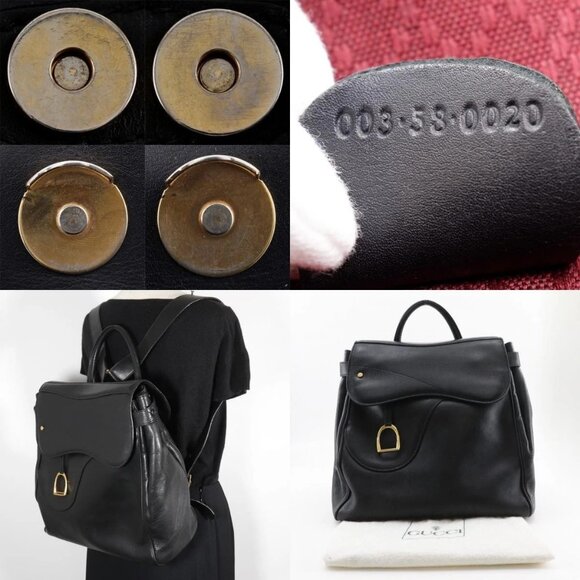 GUCCI Old Gucci Backpack Daypack vintage black Calfskin Women main image 7